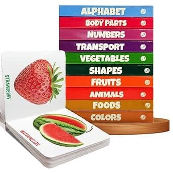 My First Library Set of 10 Board Books for Kids, Early Learning Book for Babies & Toddlers, Alphabets, Body Parts, Numbers, 1-3 Years (Kids' First Library Box Set)