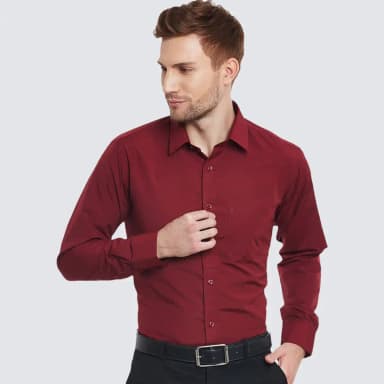 Men's Slim Fit Solid Formal Shirt